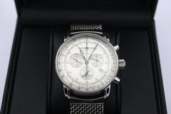 Zeppelin Herrenuhr 7680-1 Chronograph Uhr 100 Jahre Edelstahl + Lederarmband