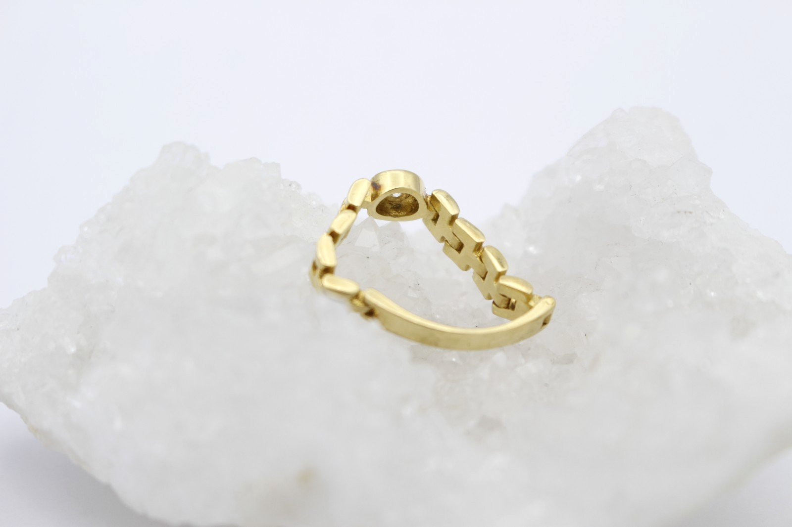 Exklusiver Rolex-Stil Ring 750 Gold mit Brillant | 18 Karat Panzerring Gr. 57