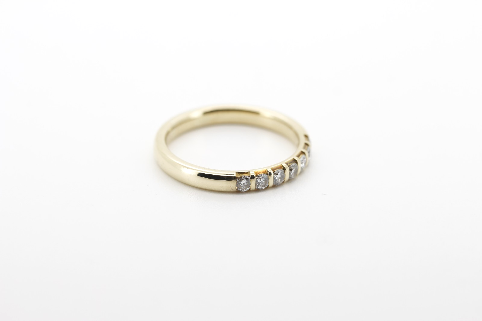Hochwertiger Meister Ring 585 / 14K Gold Halb-Eternity mit Diamanten Brillanten