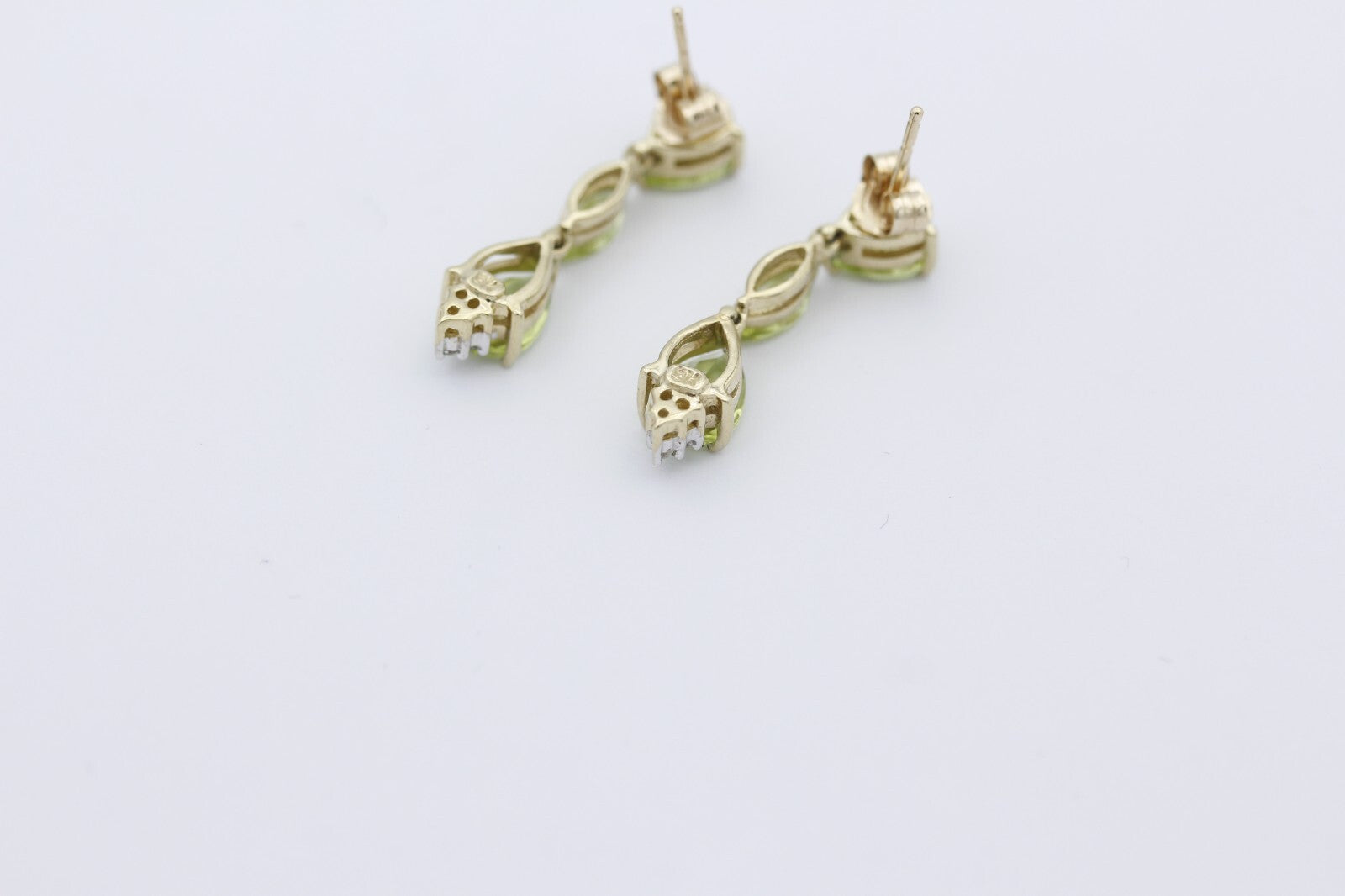 Juwelen Ohrhänger Ohrschmuck aus 375er / 9k Gelbgold mit Farbsteine & Diamanten