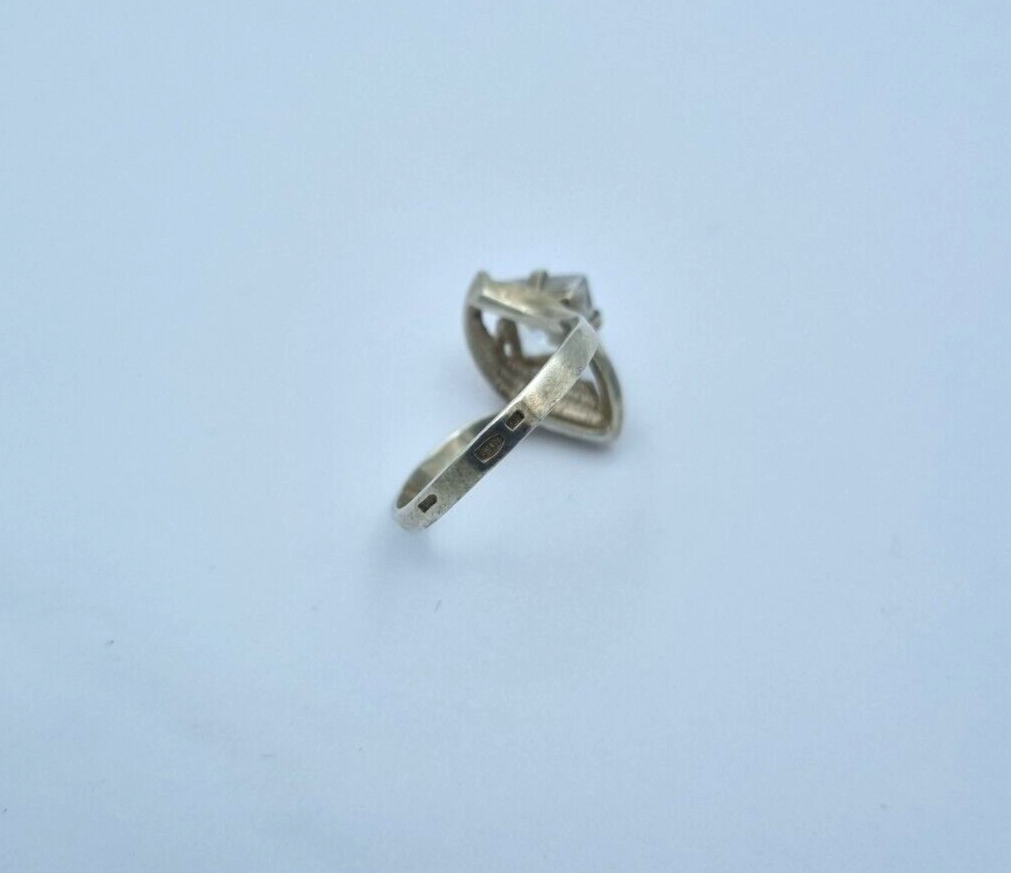Schöner Damen Ring aus 875 Silber mit Zirkonia in Prinzessschliff Gr. 59