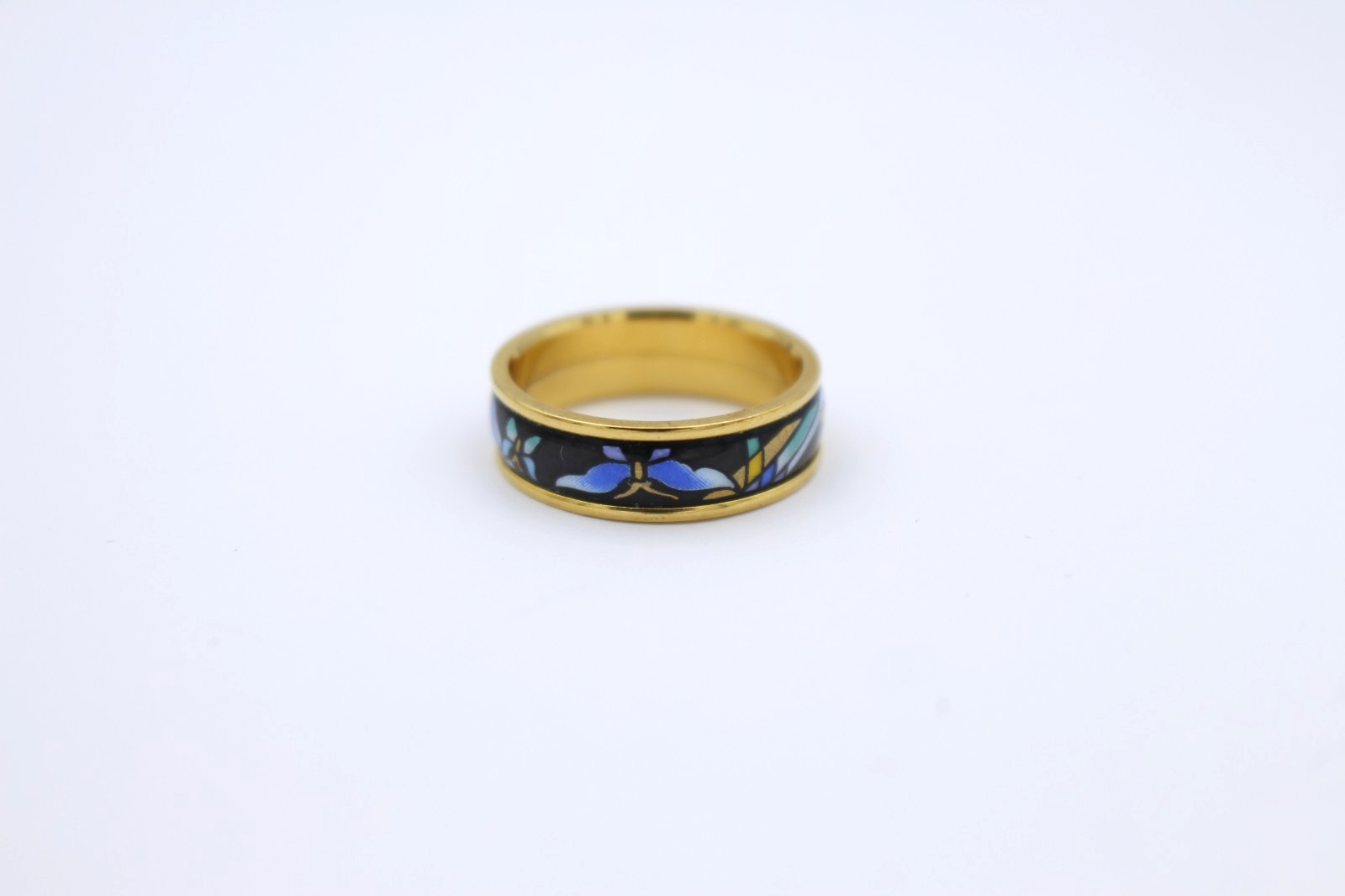 MICHAELA FREY TEAM Ring | Emaille vergoldet | Schmetterling Motiv | Gr. 56