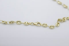 Christ Halskette Bohnenkette Schlicht aus 585 / 14k Gelbgold 50cm Top Zustand