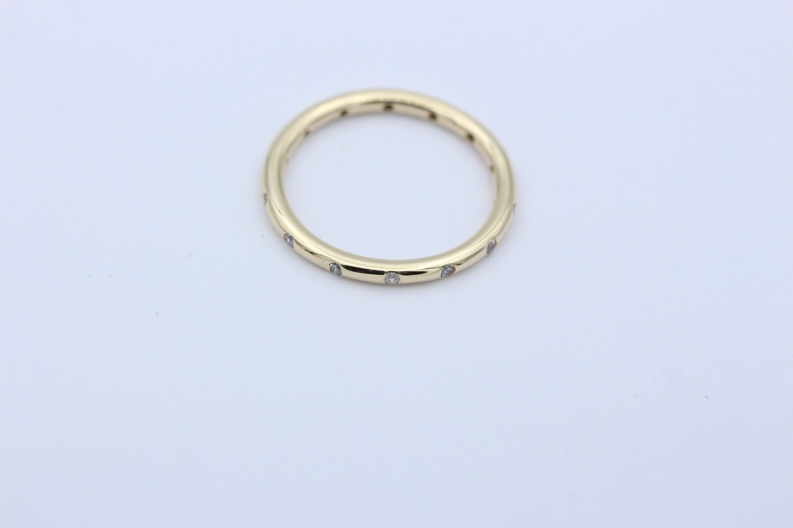 PANDORA Damen-Ring Tröpfchen Memory 585 Gelbgold Zirkonia Weiß Wie Neu Gr. 56