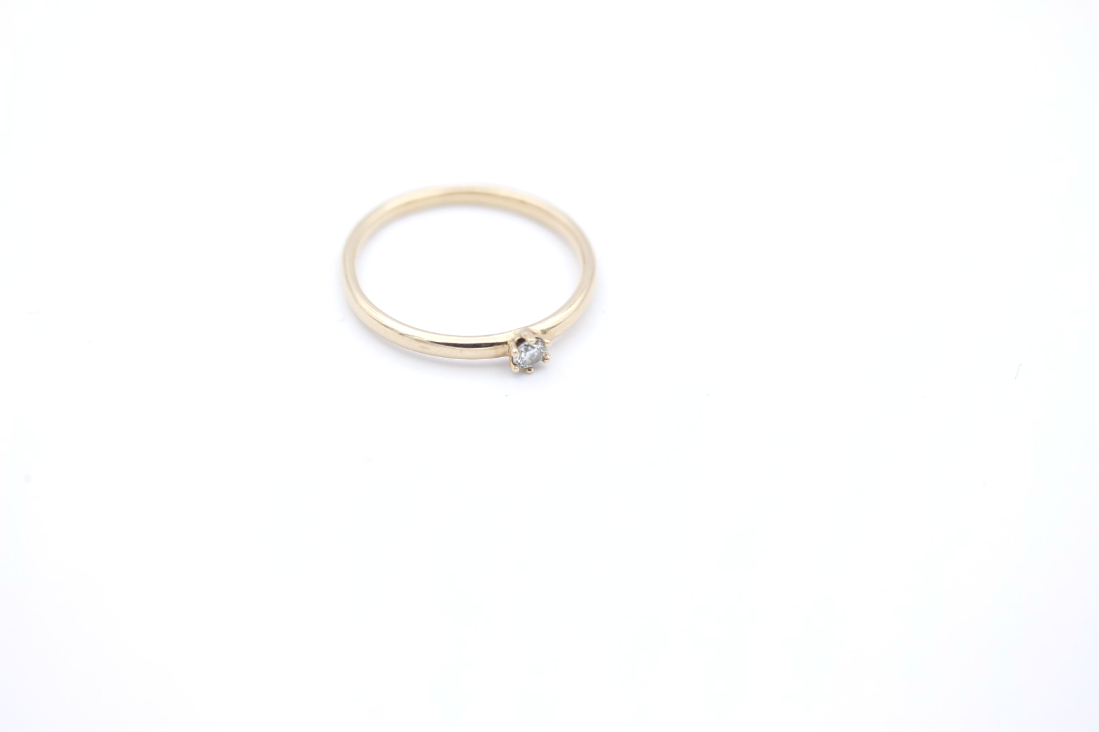 Brillant Solitär Damen Ring 585 / 14K Gold 0,10 ct. W/SI | Zarter Verlobungsring