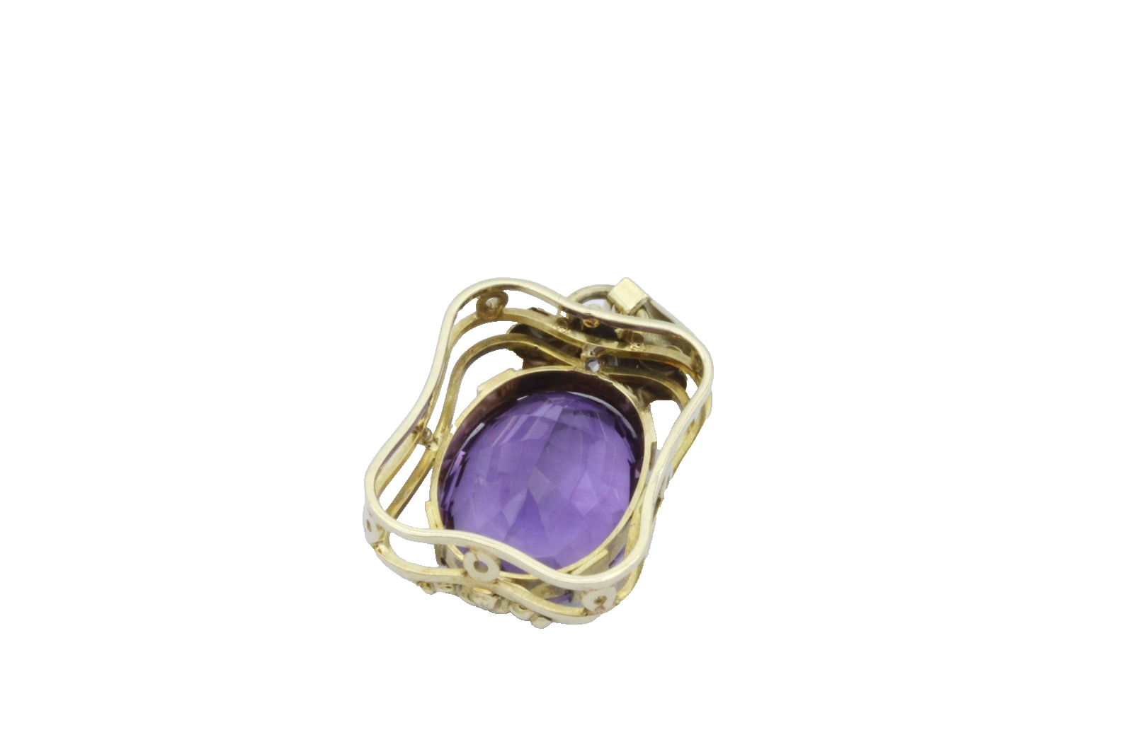 585 Gold Anhänger mit großem Amethyst – 14K Gelbgold