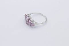 Schöner Damen Ring aus 375/9k Weißgold mit echte Edelsteine | Gr. 55