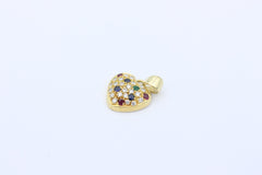 Zarter Herz Juwelen Anhänger aus 750 / 18K Gold mit Saphir, Rubin & Diamanten