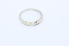 Schöner Solitär Damen Spannring aus 585 / 14K Weißgold mit ein Diamant 0,08 ct.