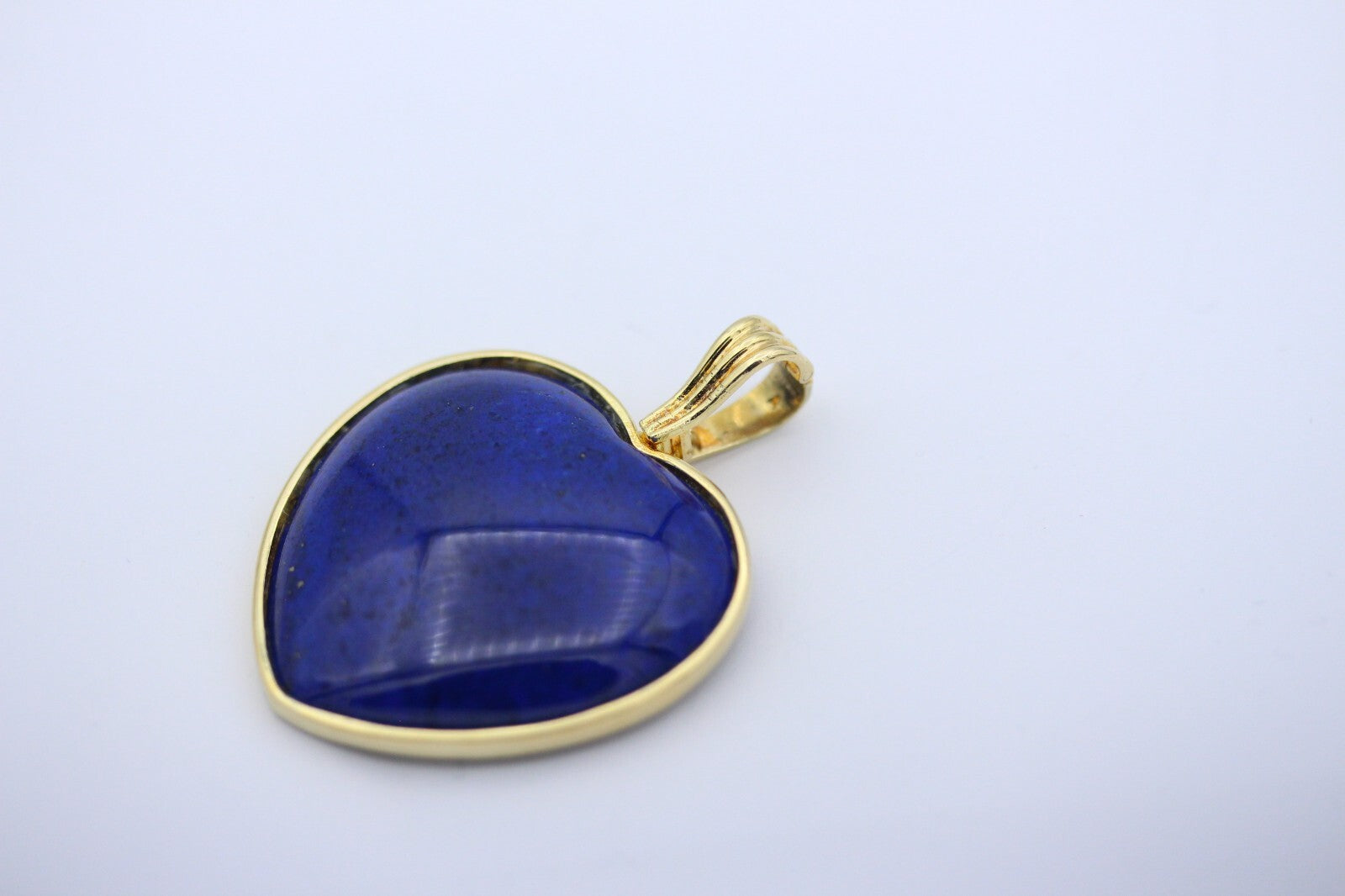 Schöner Herz Lapis Anhänger Herzform aus 585 / 14k Gelbgold mit Lapislazuli