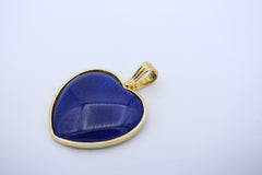 Schöner Herz Lapis Anhänger Herzform aus 585 / 14k Gelbgold mit Lapislazuli