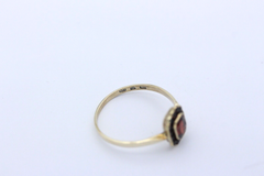 Art-Deco Ring aus 333er / 8K Gelbgold mit Granat Steine | Gr. 62