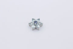 Wunderschöner Anhänger aus 375/9k Weißgold mit Echte Edelsteine