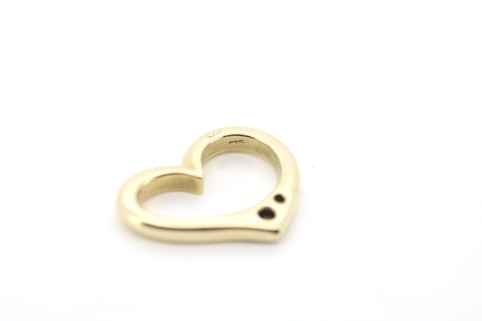 Eleganter 585 14K Gelbgold Herz Anhänger mit kleinen Brillanten