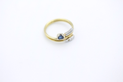 Außergewöhnlicher Designer Schlangenring 750 Gold mit Saphir & Brillanten Gr. 53