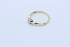 Schöner Solitär Damen Ring aus 585 / 14k Gelbgold mit ein Brillant ca. 0,20 ct.