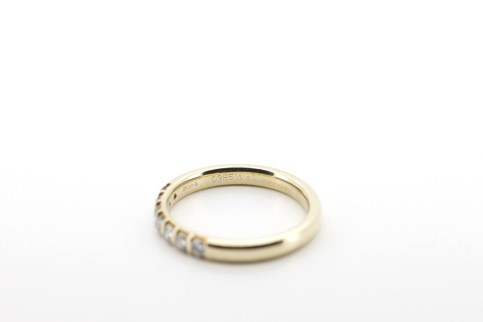 Hochwertiger Meister Ring 585 / 14K Gold Halb-Eternity mit Diamanten Brillanten