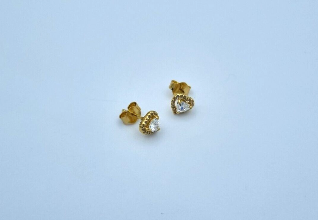 Pandora Damen Ohrstecker 268427C01 Funkelndes Herz Zirkonia Vergoldet