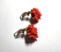 Schöne Korallen Damen Ohrschmuck Ohrclip