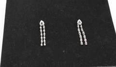 Damen Ohrhänger Ohrschmuck aus 375 / 9k Weißgold mit weiße Edelsteine & Diamant