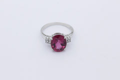 Hochwertiger R&C Damen Ring aus 750/18k Weißgold mit ein Edelstein & Diamanten
