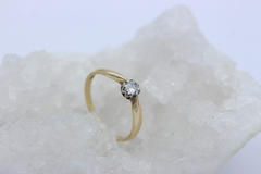 Schöner Solitär Damen Ring aus 585 / 14k Gelbgold mit ein Brillant ca. 0,20 ct.