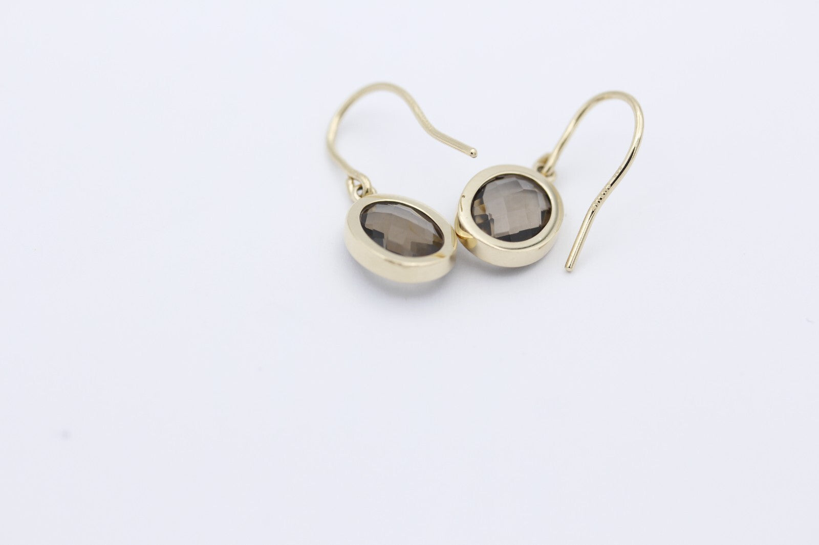 Christ Damen Ohrhänger Ohrschmuck 585er Gelbgold mit je ein Rauchquarz