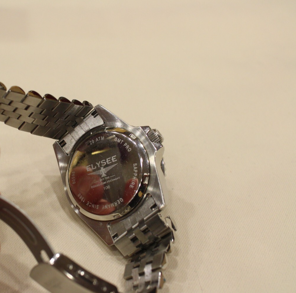Elysee GMT Pro - 80598 Armbanduhr Saphirglas 40 mm Quarz Edelstahl