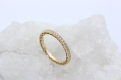 Pandora Funkeln & Herzen Memory Ring 585 / 14K Gelbgold Cubic Zirkonia Wie Neu