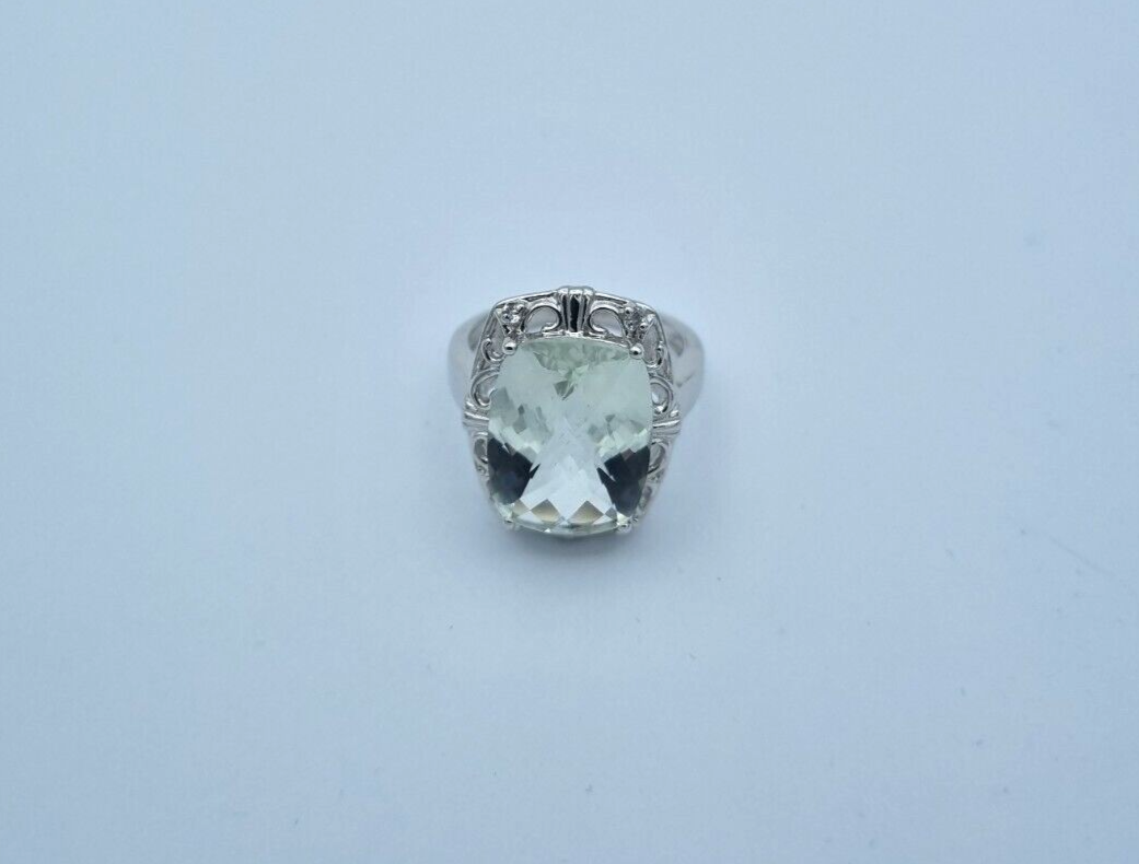 Wunderschöner Diamonique Damen 925 Silber Ring mit ein Edelstein Gr. 56