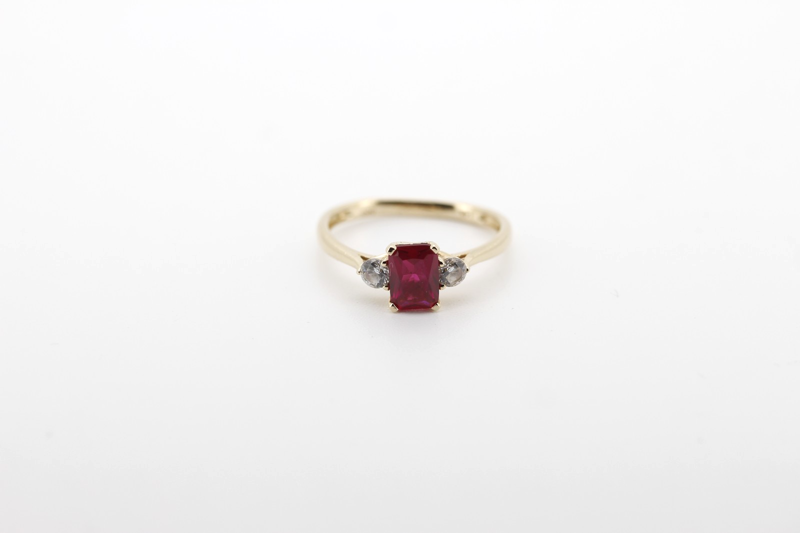 Eleganter 14K 585 Damen Goldring mit Rubin & Zirkonia Gr. 54