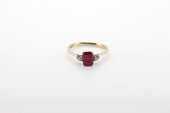 Eleganter 14K 585 Damen Goldring mit Rubin & Zirkonia Gr. 54