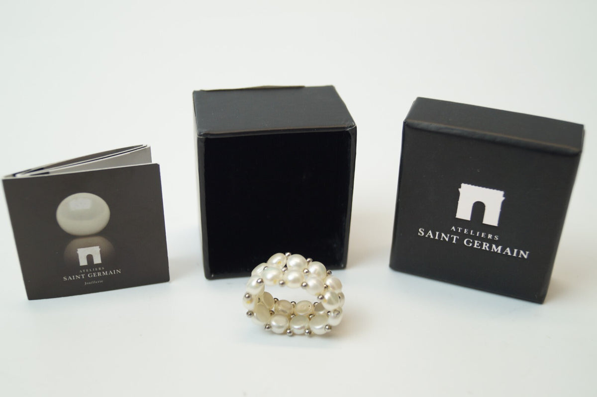 SAINT GERMAIN Damen Ring aus Perlen 375er Gold | Gr. 54-70