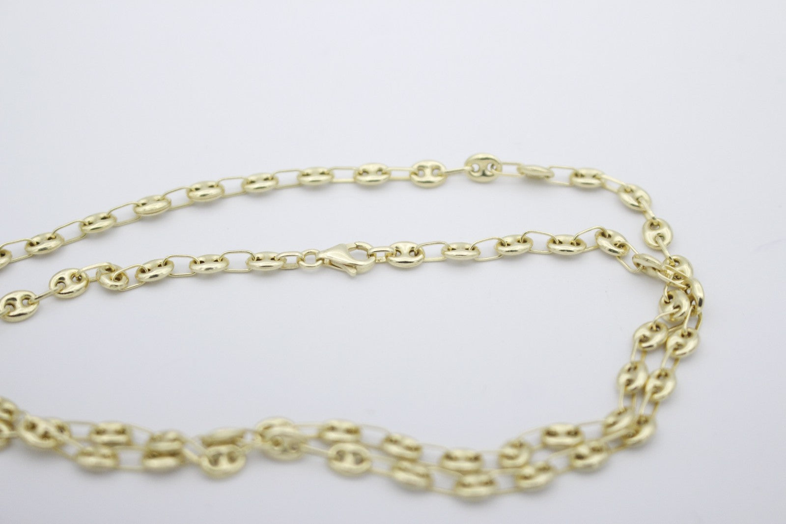 Christ Halskette Bohnenkette Schlicht aus 585 / 14k Gelbgold 50cm Top Zustand