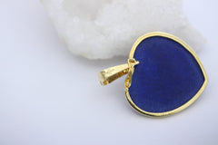 Schöner Herz Lapis Anhänger Herzform aus 585 / 14k Gelbgold mit Lapislazuli