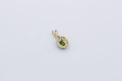 Schöner Damen Anhänger aus 375/9k Gelbgold mit ein Turmalin & Diamanten