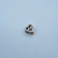 Pandora Charm 782653C01 Bicolor Offen gearbeitetes Mum & Herz Charm 925/- Silber