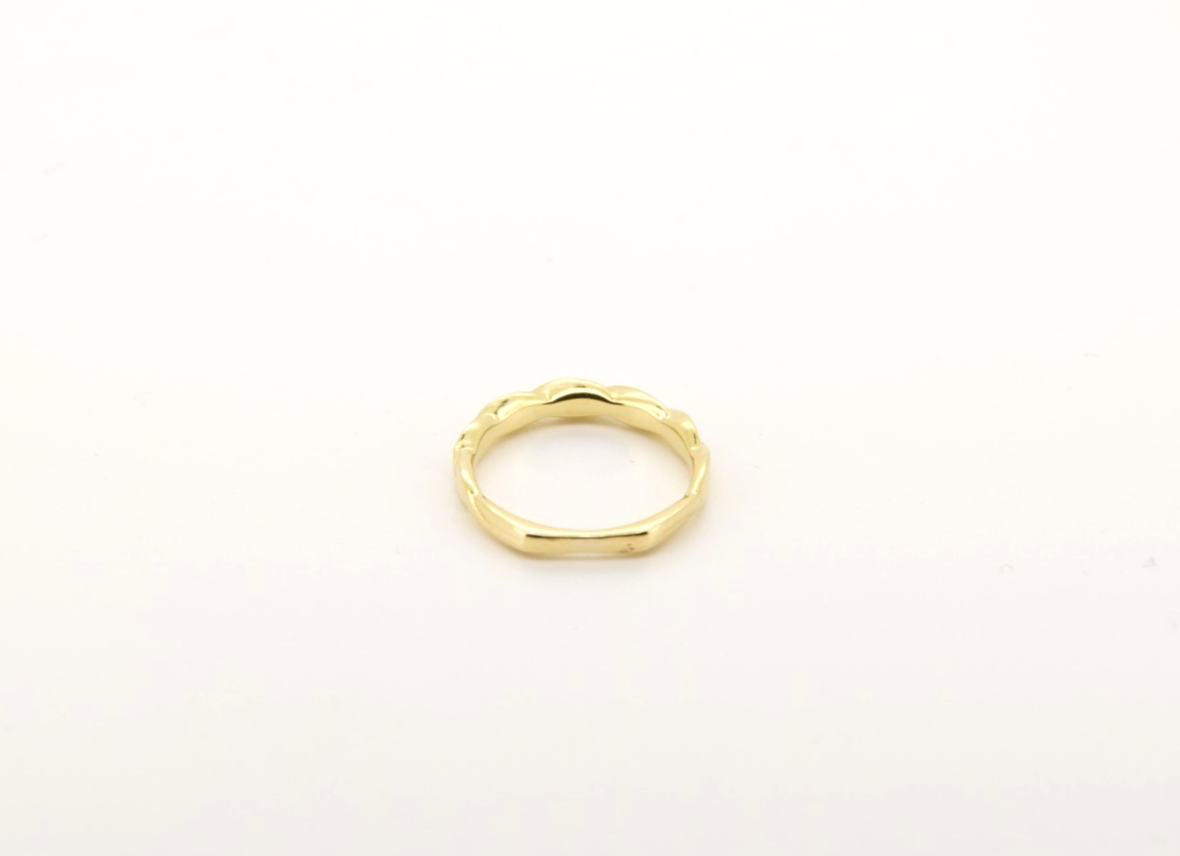 Zarter Diamantring 18 Karat 750 Gold | Kordelring mit kleinen Diamanten Gr. 48