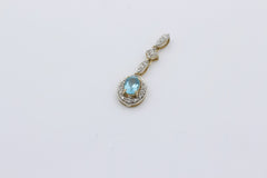 Juwelen Damen Anhänger aus 375 / 9k Gelbgold mit ein Edelstein & Diamanten