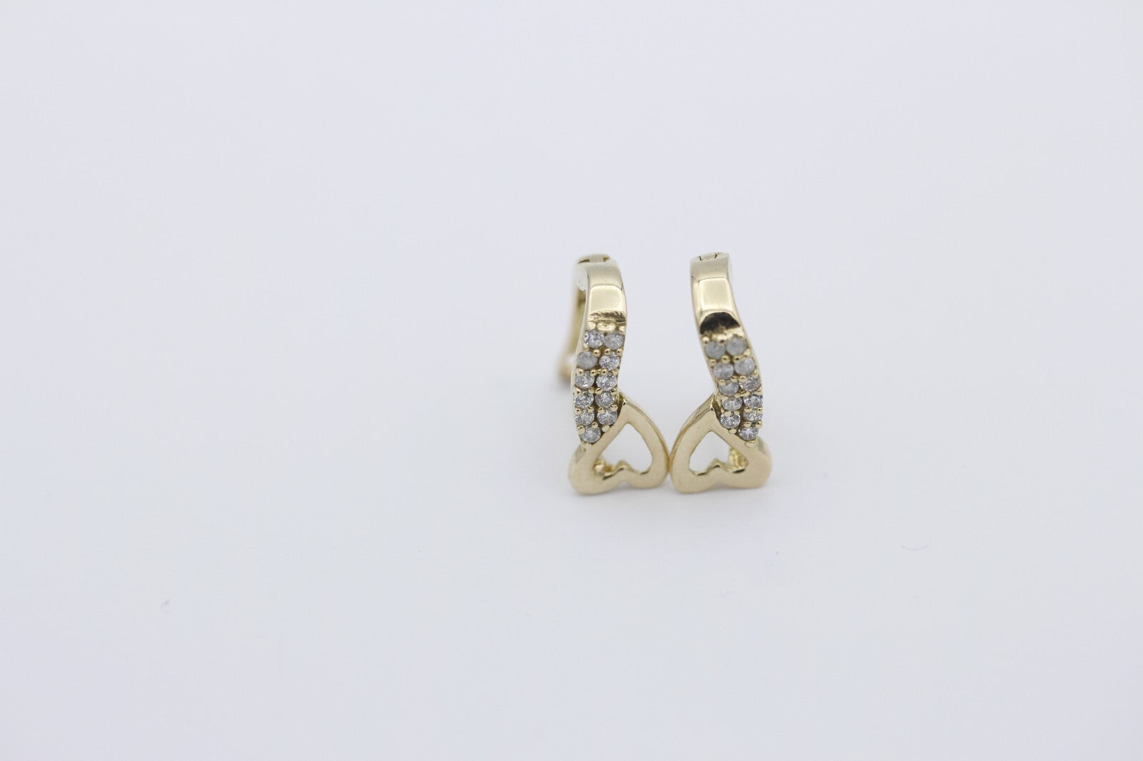 Wunderschöne Damen Herz Ohrringe Ohrschmuck aus 585er Gelbgold mit Zirkonia
