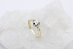 Schöner Solitär Altschliff Diamant Damen Ring aus 585 Gelbgold ca. 0,30 ct.
