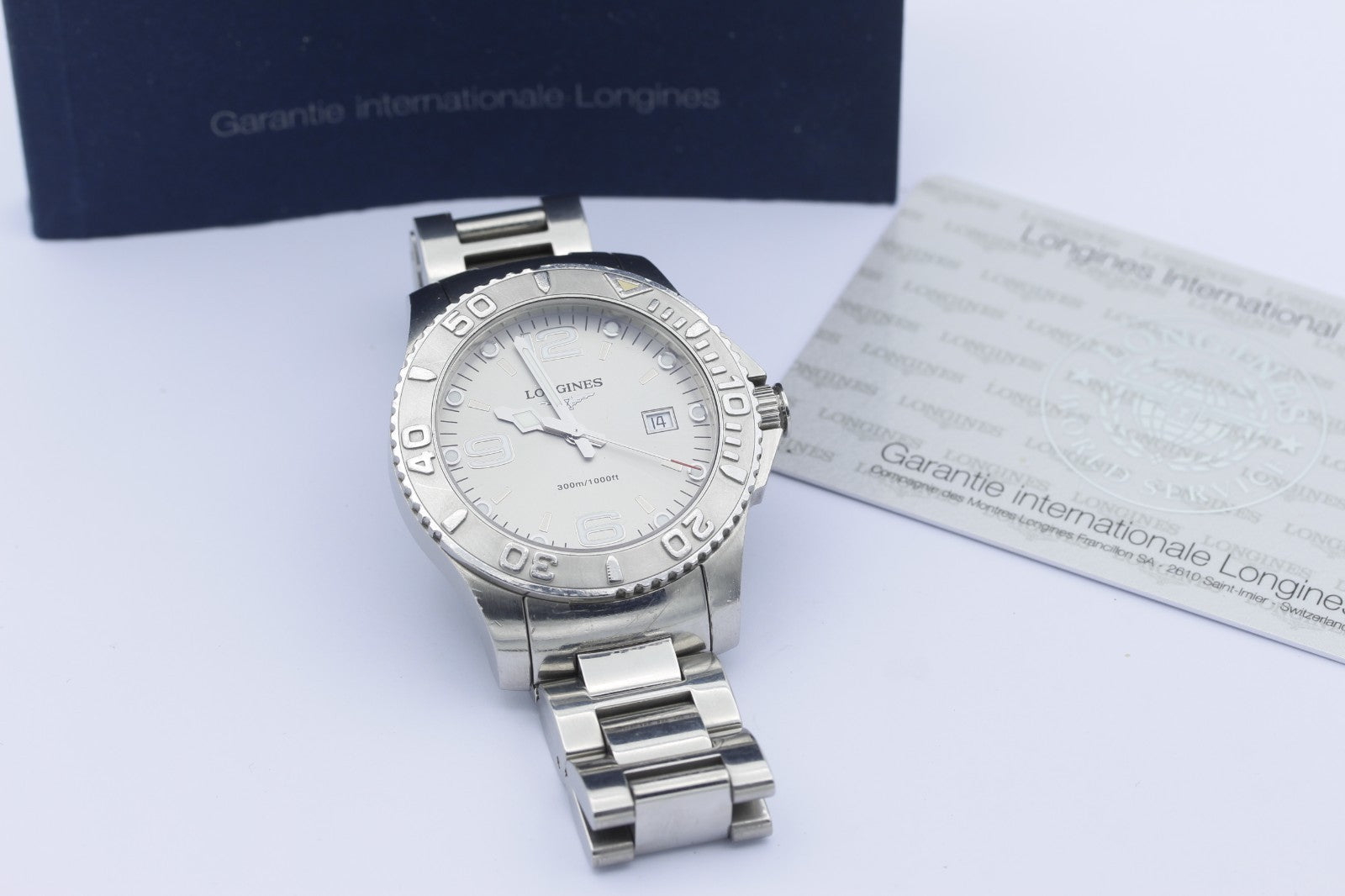 Longines Hydro Conquest Quarz Herrenuhr L3.663.4 Edelstahl Silber 41mm