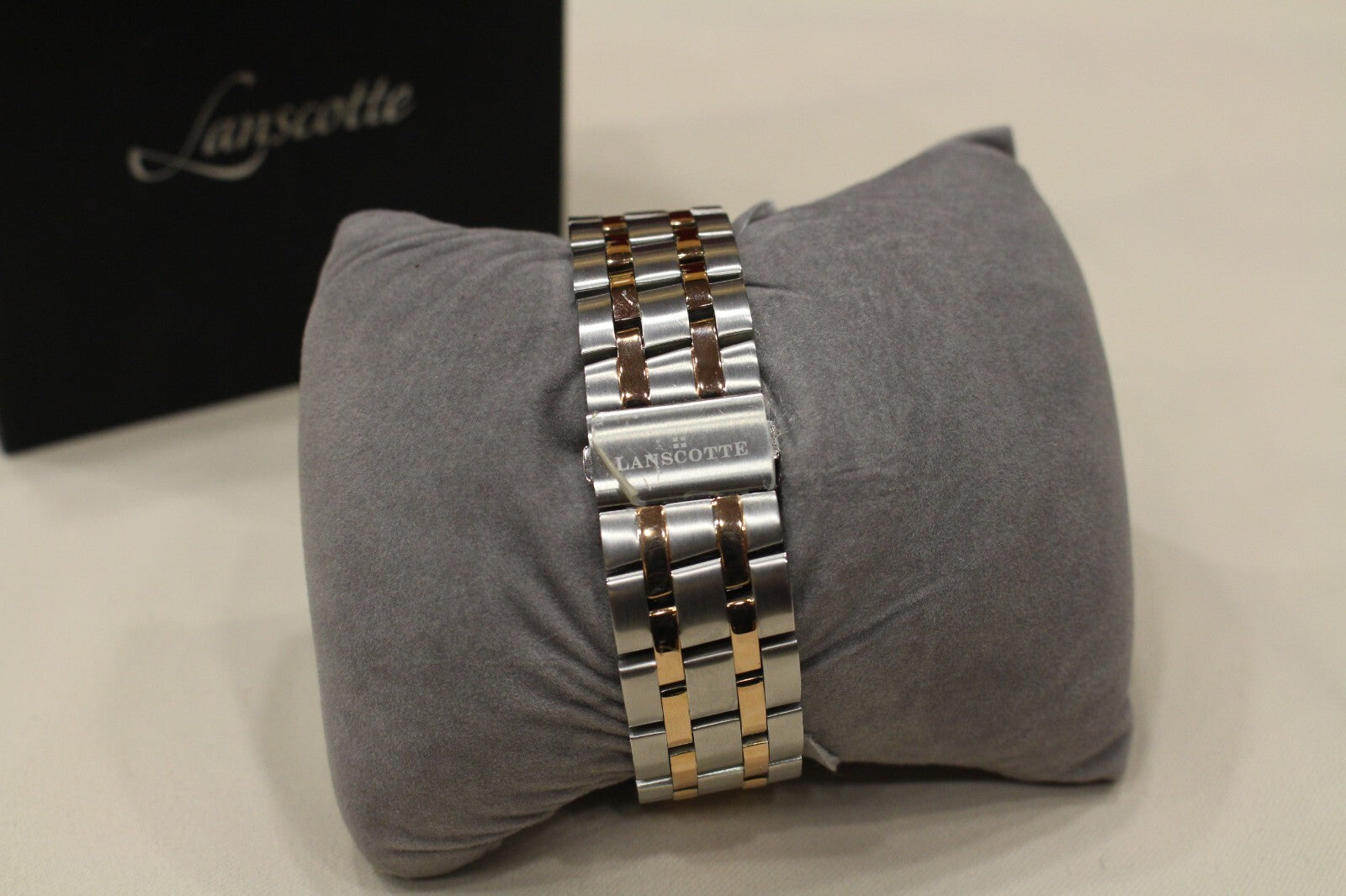 Herrenarmbanduhr Lanscotte Automatic Open Balance Edelstahl mit Goldfarben 42 mm