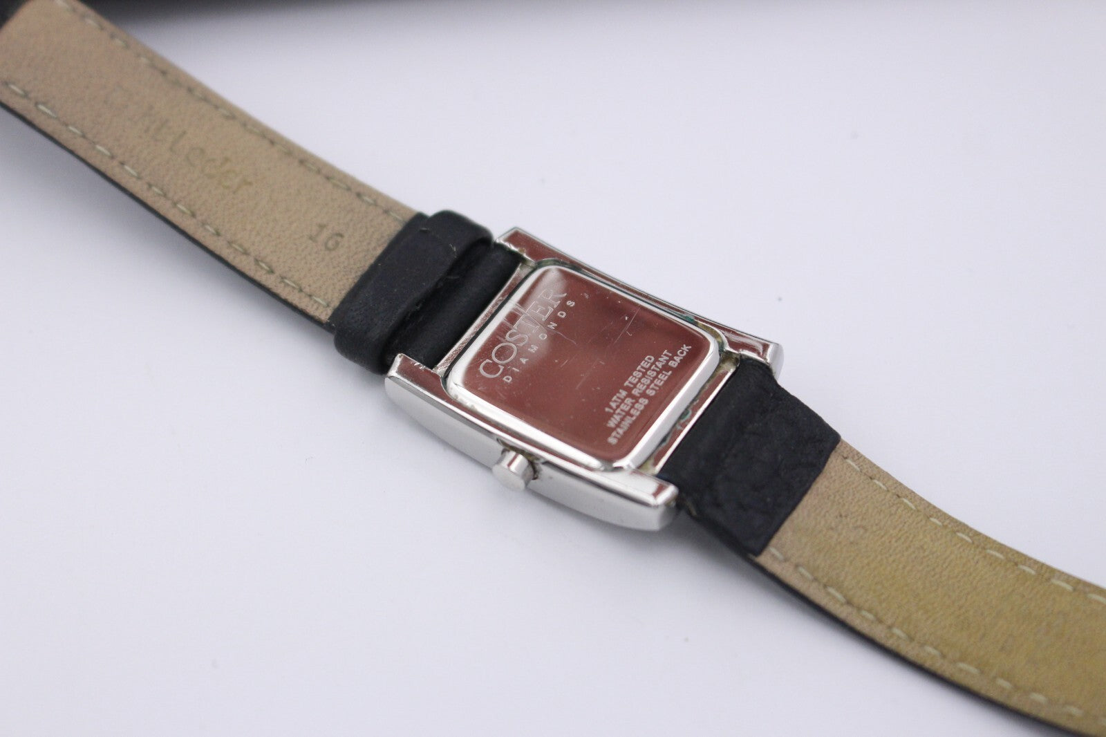 Coster Diamonds Damen Armbanduhr Quartz Edelstahl Silber Leder Schwarz 21 mm