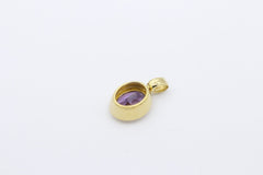 Schöner schlichter Anhänger aus 333 / 8 Karat Gelbgold mit ein Amethyst