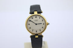 Cartier Vermeil Argent Must de Cartier Quarz 925 Silber Vergoldet 30 mm
