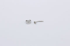 Zarter Stecker Piercing Ohrschmuck aus 585 / 14k Weißgold mit ein Brillant