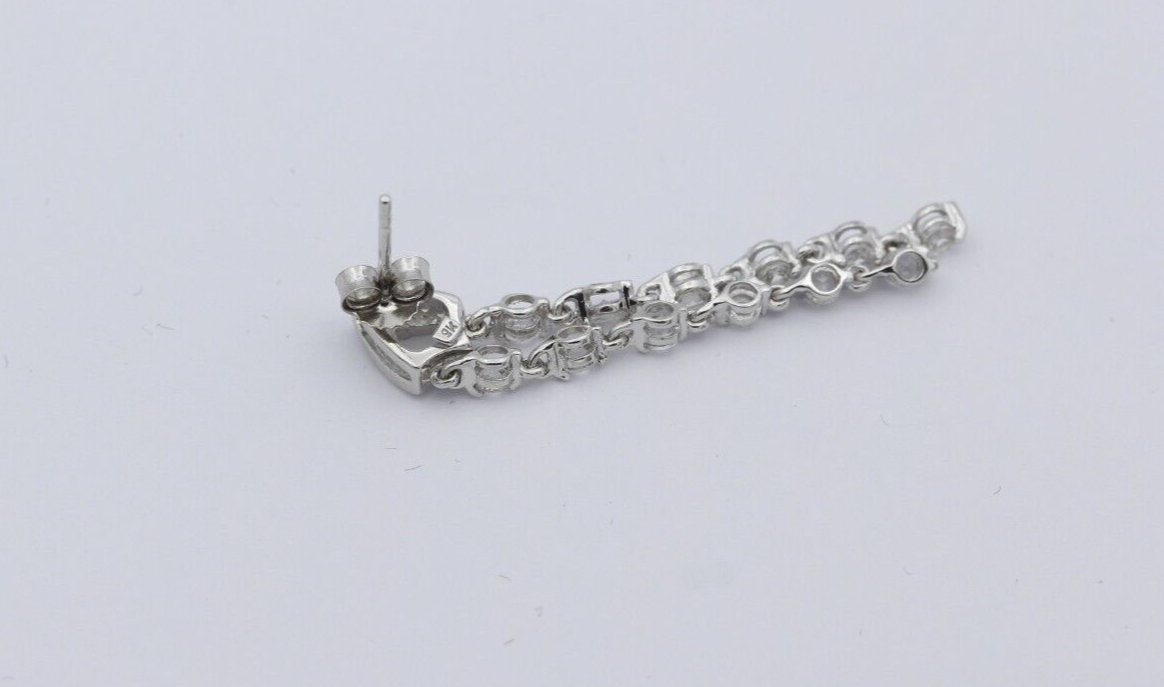 Damen Ohrhänger Ohrschmuck aus 375 / 9k Weißgold mit weiße Edelsteine & Diamant