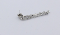 Damen Ohrhänger Ohrschmuck aus 375 / 9k Weißgold mit weiße Edelsteine & Diamant
