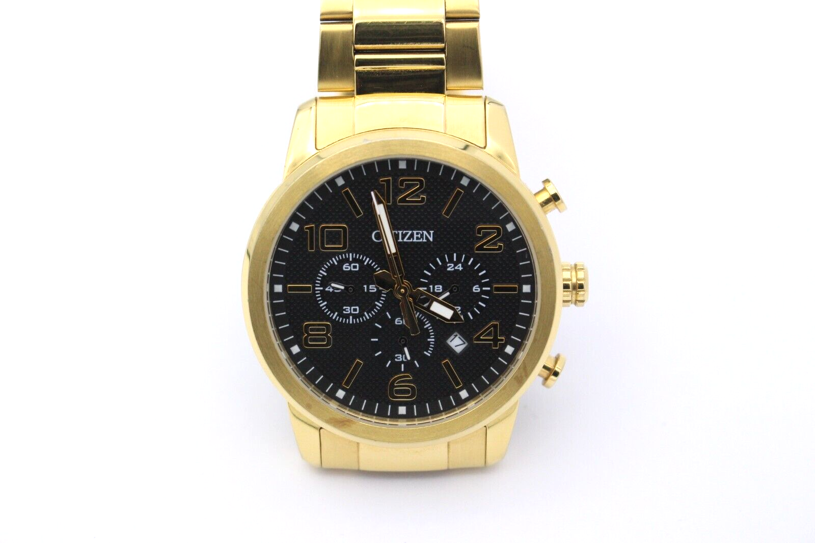 Citizen 0520-S090598F Quarz GN-4-S-11H Edelstahl Vergoldet Chronograph 42 mm